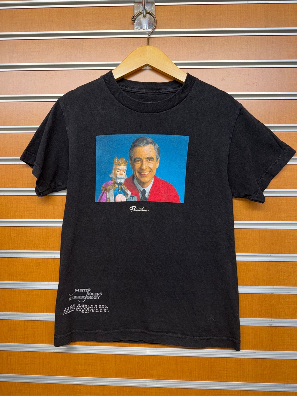 Primitive Mr. Rogers Graphic Tee - Black with Red & Blue Print
